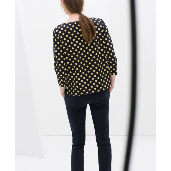 NWT Zara Jaclyn Smith Polka Dot Top Polka Dots All Over This Top - Picture 4 of 7